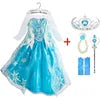 Girls’ Elsa Snow Queen Costume – Princess Dress Cosplay Outfit