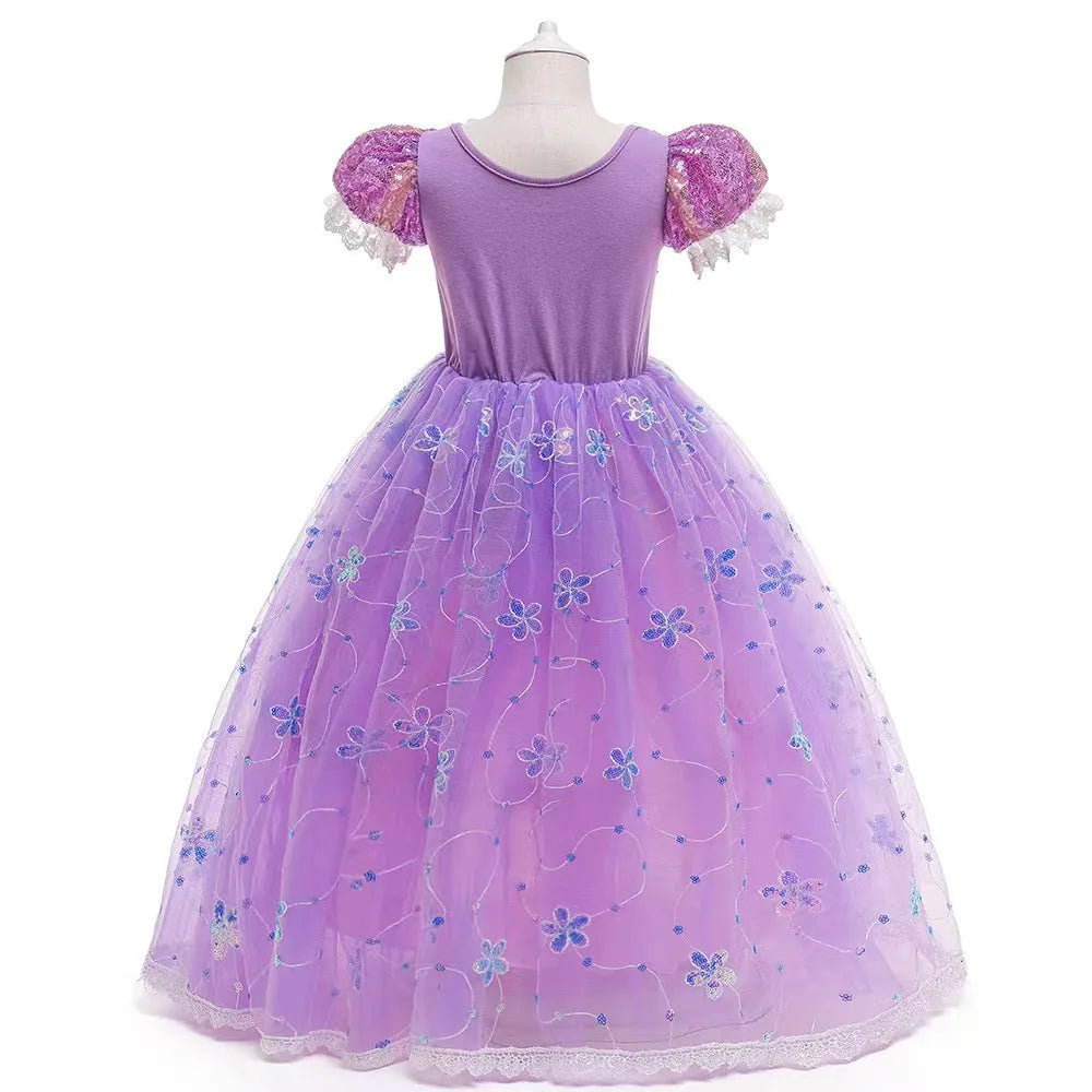 Kids’ Rapunzel Purple Princess Dress – Halloween & Party Costume