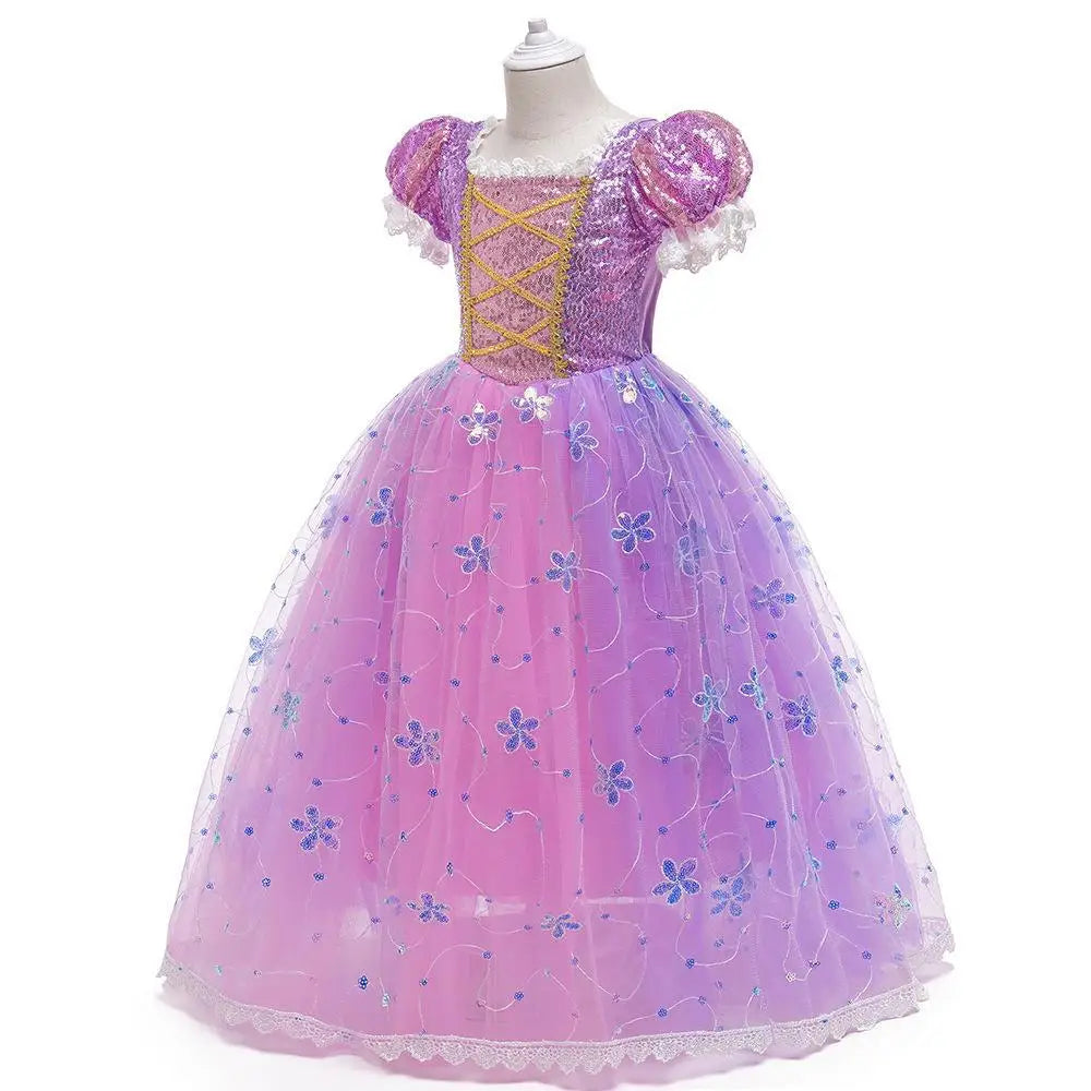 Kids’ Rapunzel Purple Princess Dress – Halloween & Party Costume