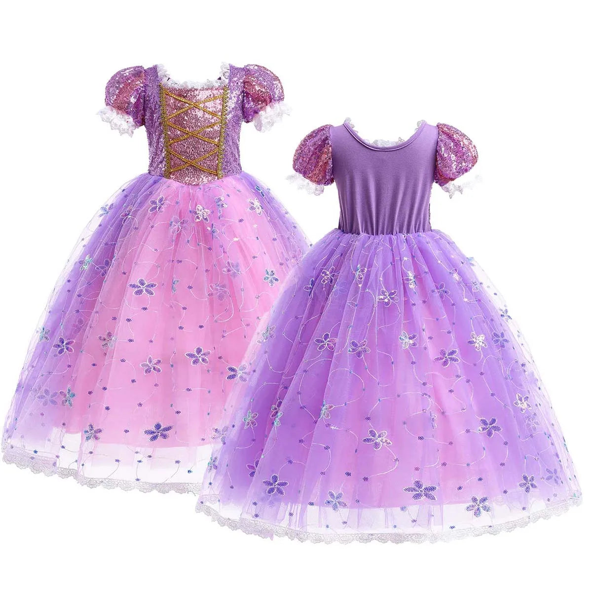 Kids’ Rapunzel Purple Princess Dress – Halloween & Party Costume