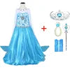 Girls’ Elsa Snow Queen Costume – Princess Dress Cosplay Outfit