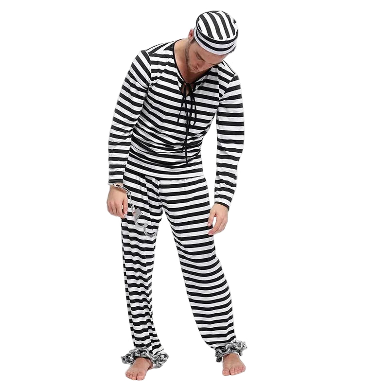 Men’s Prison Costume – Full Set Halloween Outfit