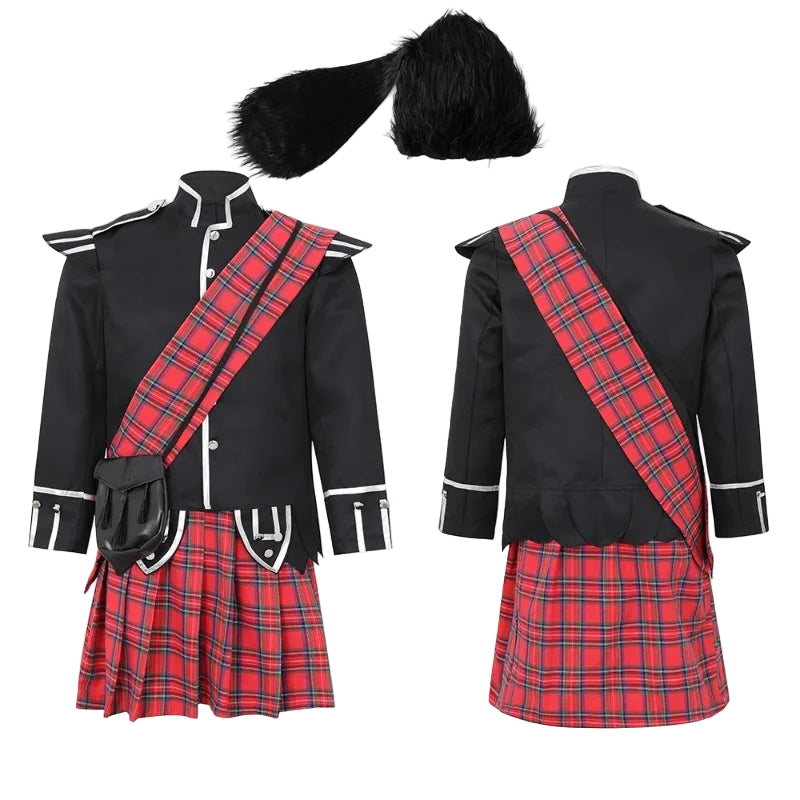 Men’s Scottish Tartan Kilt Costume – Adult & Child Cosplay Outfit