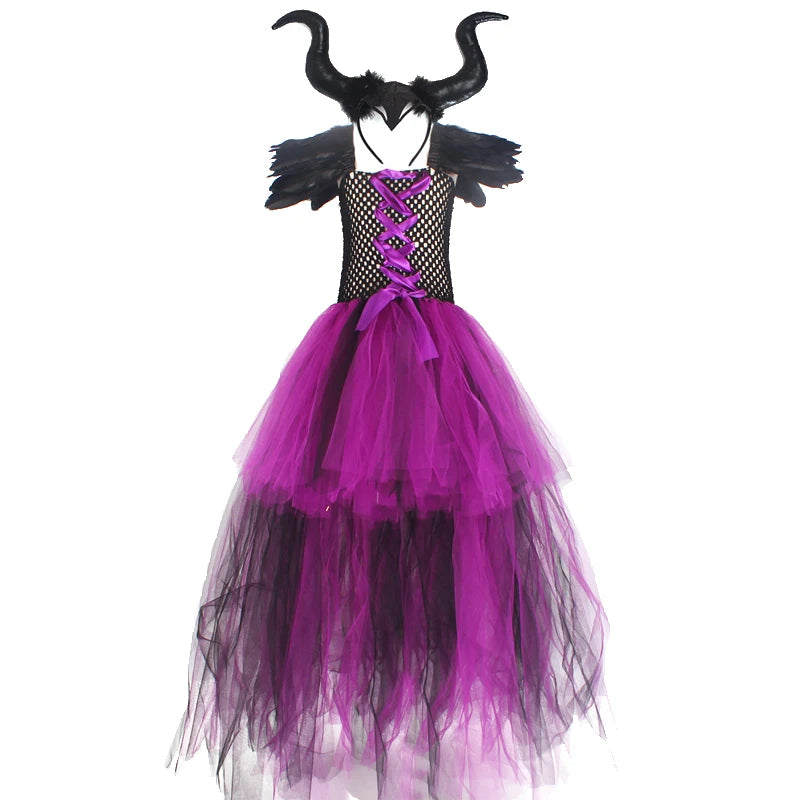 Girls’ Witch Costume – Purple & Black Dress