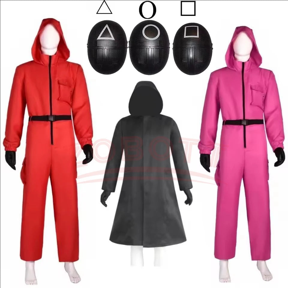 TV Game Red Calamari Game Jumpsuit Cosplay Party Tracksuit Outfits Mask Props Role Play Classic Costume From Ko New 2025