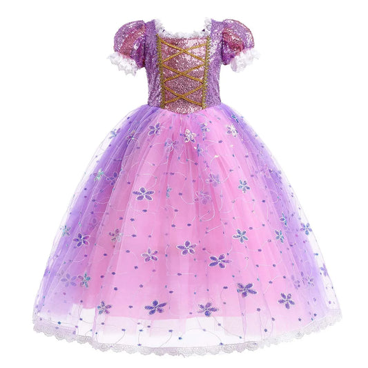 Kids’ Rapunzel Purple Princess Dress – Halloween & Party Costume