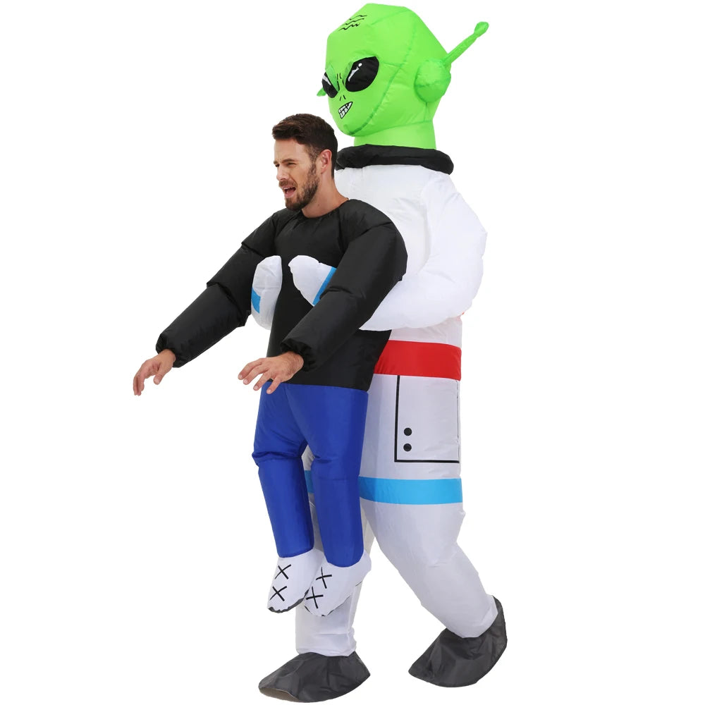 Adult Kids ET Alien Inflatable Costume Funny Fancy Astronaut Cosplay Costume for Halloween Purim Spaceman Inflatable Suits
