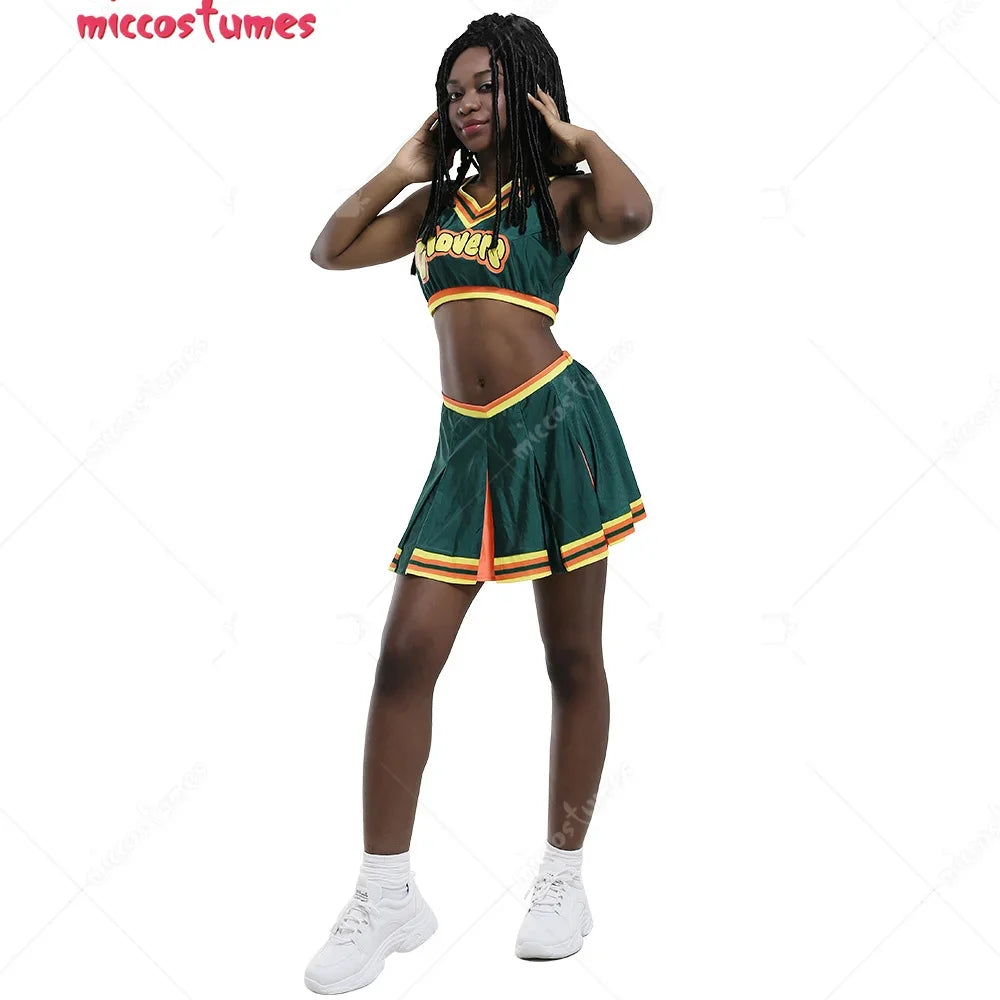 Women Gilrs costume Clovers Green Cheerleader Clovers uniform Cosplay Costume Women Halloween Outfit
