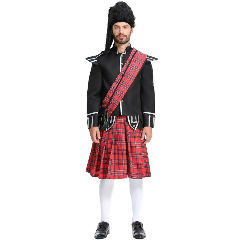 Men’s Scottish Tartan Kilt Costume – Adult & Child Cosplay Outfit