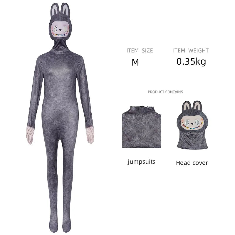 Labubu Cosplay Jumpsuit – Unisex Costume for Adults & Kids