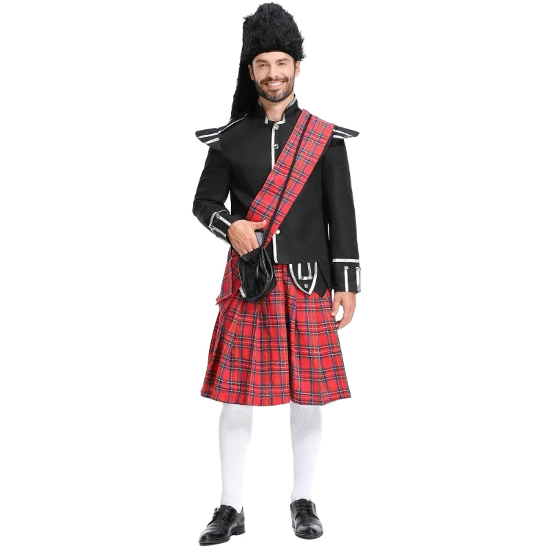 Men’s Scottish Tartan Kilt Costume – Adult & Child Cosplay Outfit