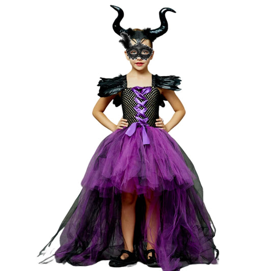 Girls’ Witch Costume – Purple & Black Dress