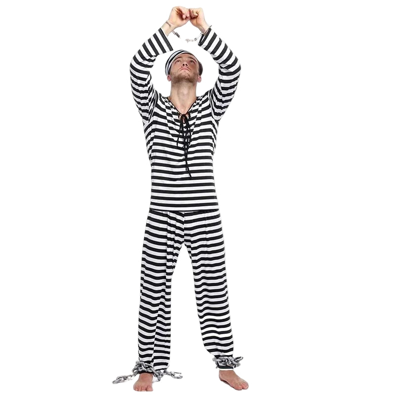 Men’s Prison Costume – Full Set Halloween Outfit