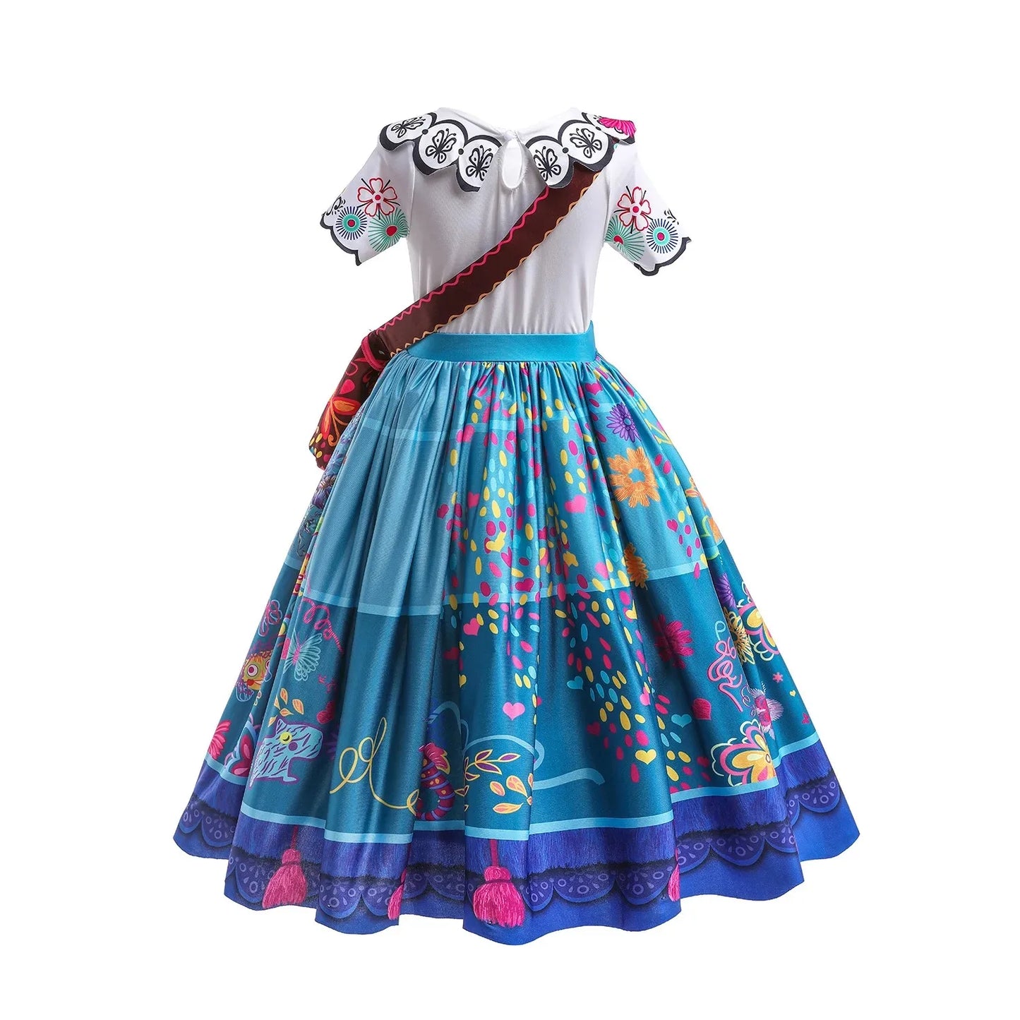 Mirabel Princess Dress For Girls Halloween Cosplay Encanto Costume Kids Birthday Gift Party Dress With Bag Girls Evening Dress