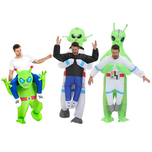 Adult Kids ET Alien Inflatable Costume Funny Fancy Astronaut Cosplay Costume for Halloween Purim Spaceman Inflatable Suits