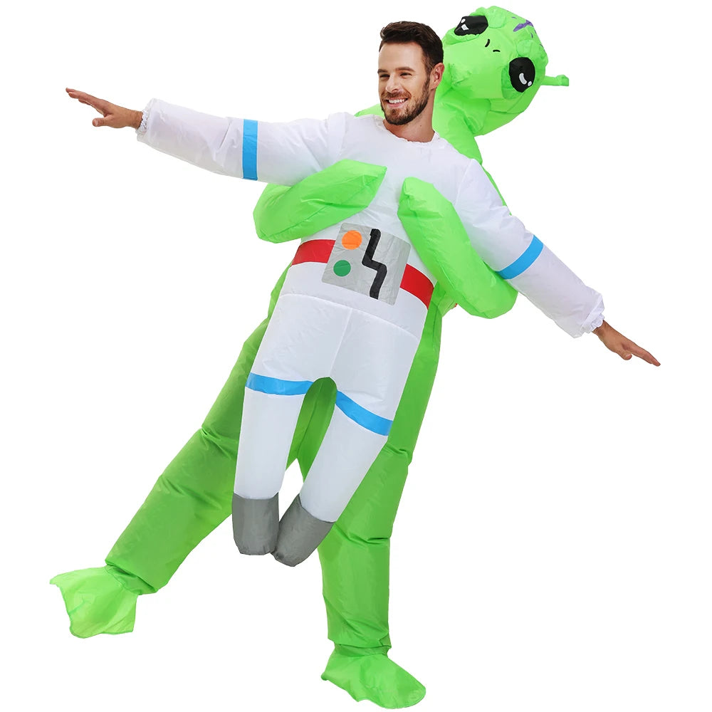 Adult Kids ET Alien Inflatable Costume Funny Fancy Astronaut Cosplay Costume for Halloween Purim Spaceman Inflatable Suits