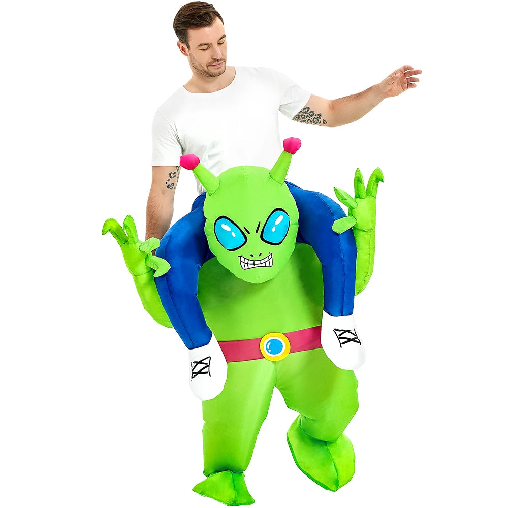 Adult Kids ET Alien Inflatable Costume Funny Fancy Astronaut Cosplay Costume for Halloween Purim Spaceman Inflatable Suits
