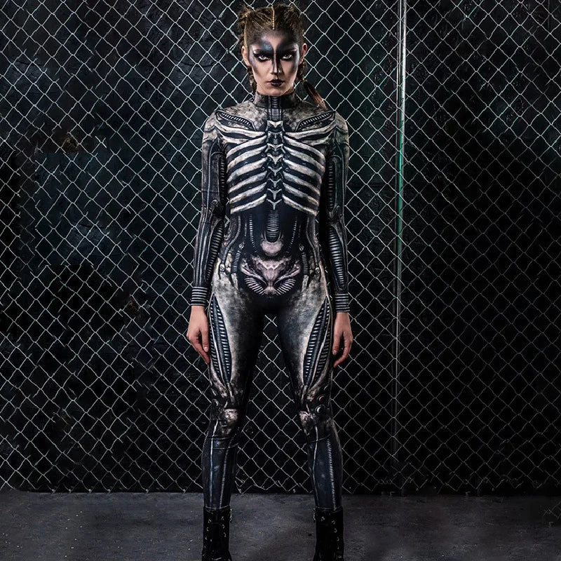 Skeleton Costume – Adult & Kids Spooky Bodysuit