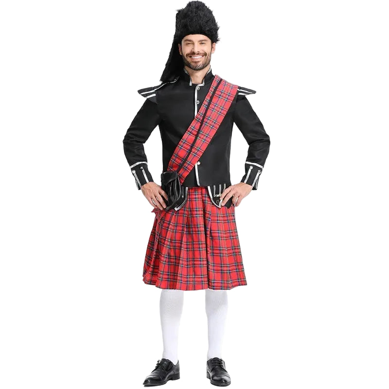 Men’s Scottish Tartan Kilt Costume – Adult & Child Cosplay Outfit