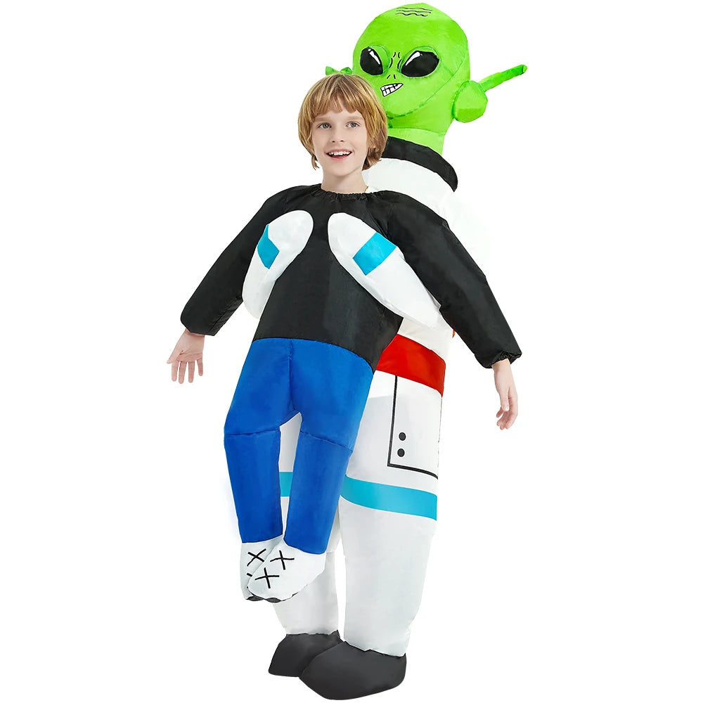 Adult Kids ET Alien Inflatable Costume Funny Fancy Astronaut Cosplay Costume for Halloween Purim Spaceman Inflatable Suits