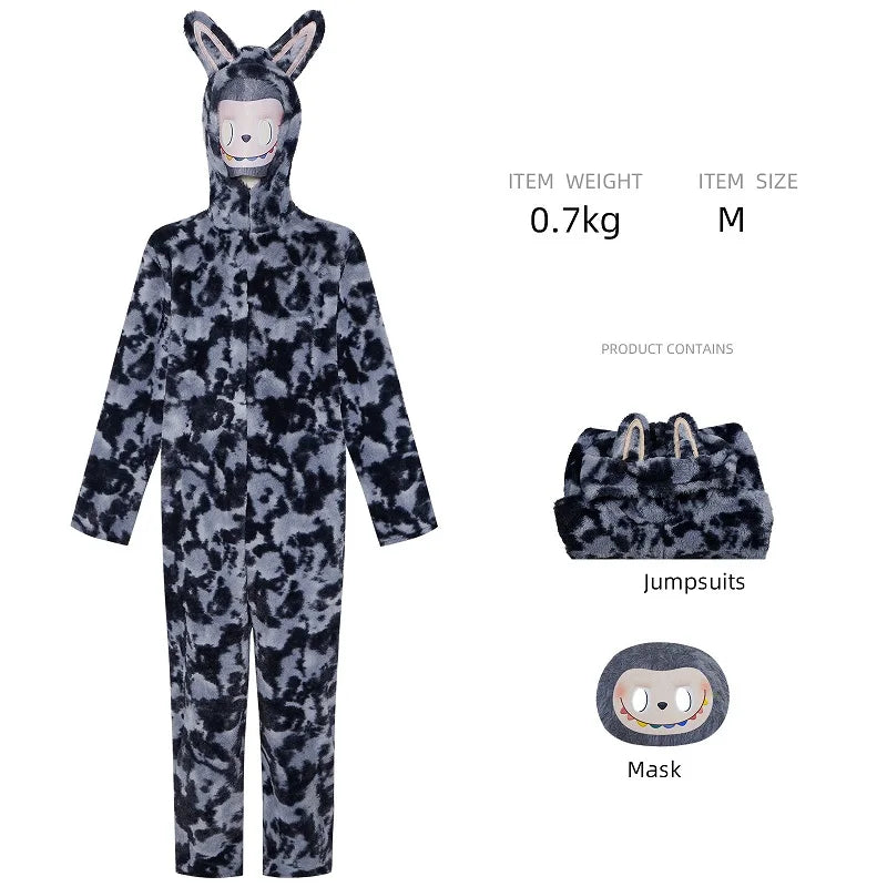 Labubu Cosplay Jumpsuit – Unisex Costume for Adults & Kids