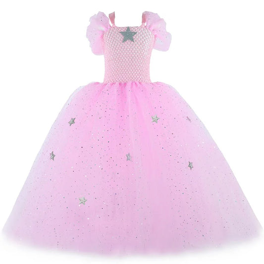 Girls Glinda “Good Witch” Costume – Pink Tutu Dress for Halloween & Parties