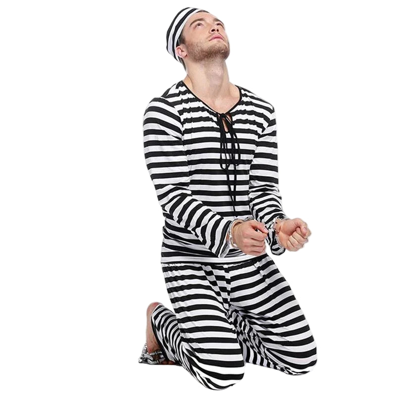 Men’s Prison Costume – Full Set Halloween Outfit