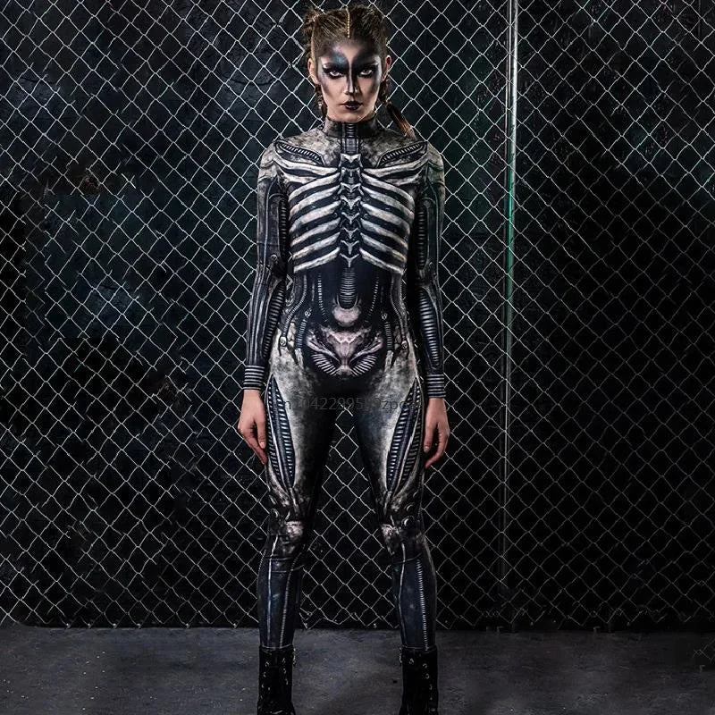 Skeleton Costume – Adult & Kids Spooky Bodysuit