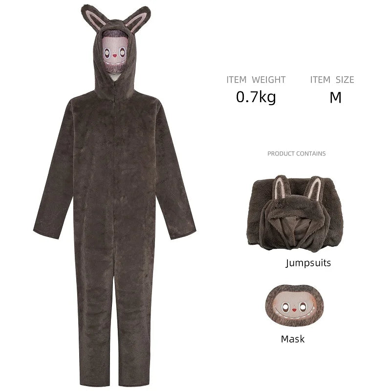 Labubu Cosplay Jumpsuit – Unisex Costume for Adults & Kids