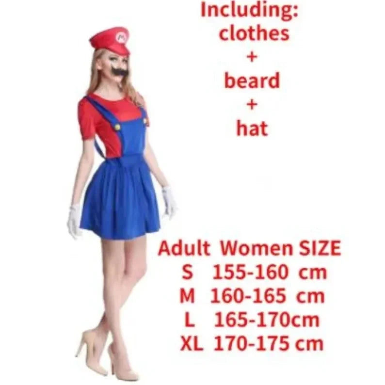 Disguise Men Luigi Deluxe Adult Costume Super Brothers Costume Cosplay Fancy Dress Outfit Halloween womens with Hat and Mustache